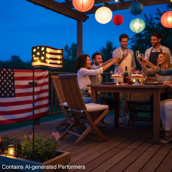 Garden Lights Solar Powered American Flag for Fourth of July Decorations6