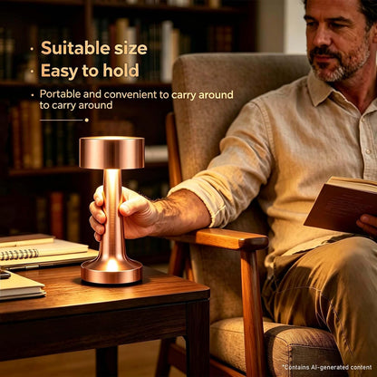 Portable LED Table Lamp, 3-Levels Brightness Metal Desk Lamp,3 Color Touch Control Rechargeable Lamp, Ideal Bedside Lamp for Nightstand,Bedroom, Living Room (Rose Gold)5