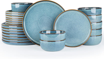 Dinnerware Sets for 8, 24 Pieces Ceramic Plates and Bowls Set1
