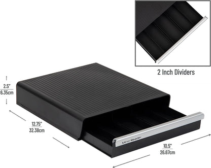Single Serve Coffee Pod Drawer, 30 Pod Capacity, Countertop Organizer, 10.5"L X 12.75"W X 2.5"H, Black3
