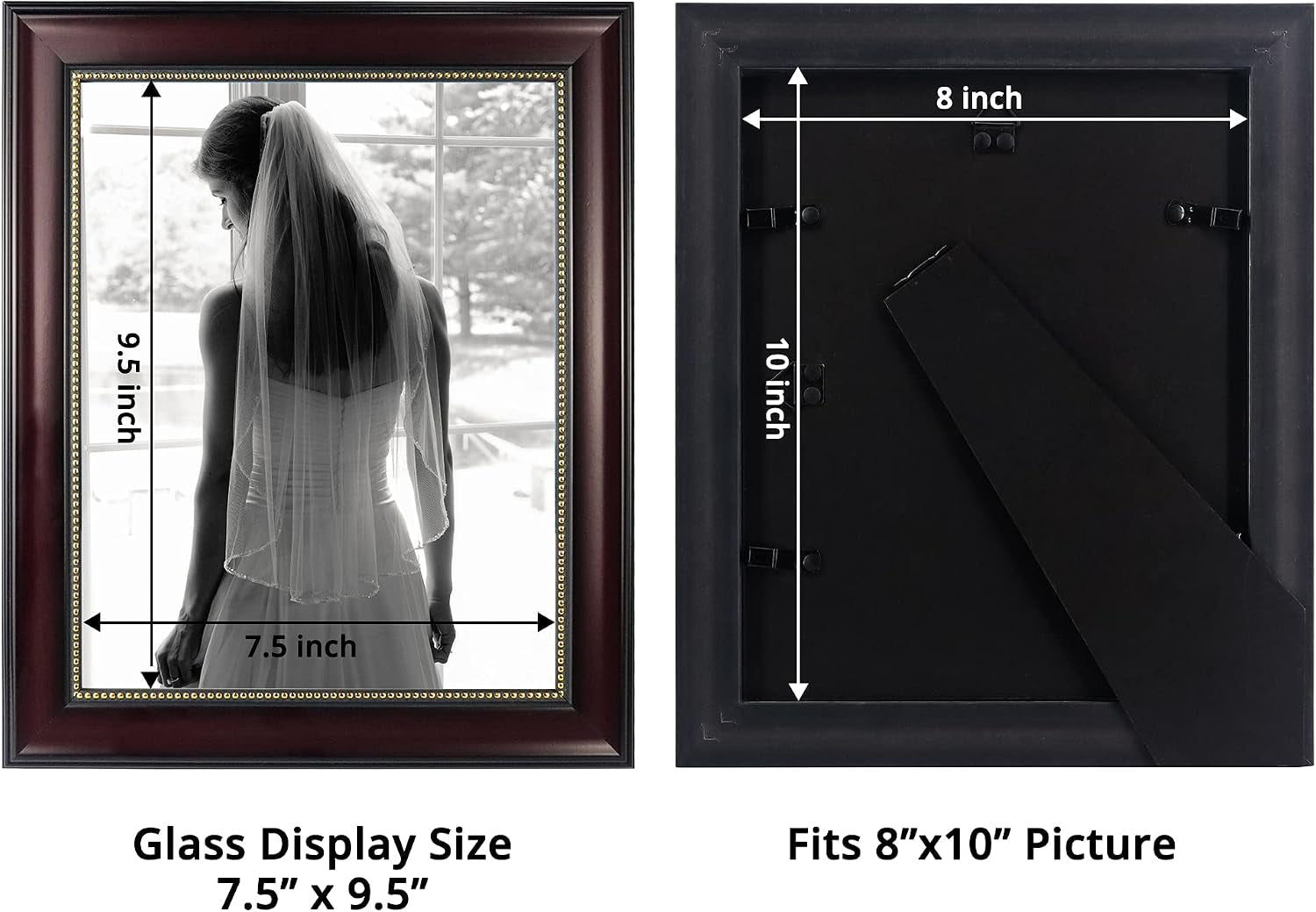 8x10-picture-frames-real-glass-display-photos-for-wall-or-tabletop-mahogany-with-gold-beads-2-pack