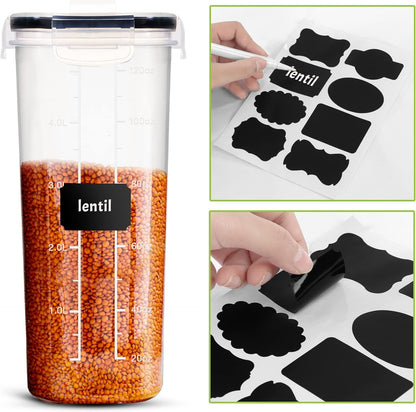 Cereal Containers Storage Set with Lids, 4 Pack, 4L, Clear5