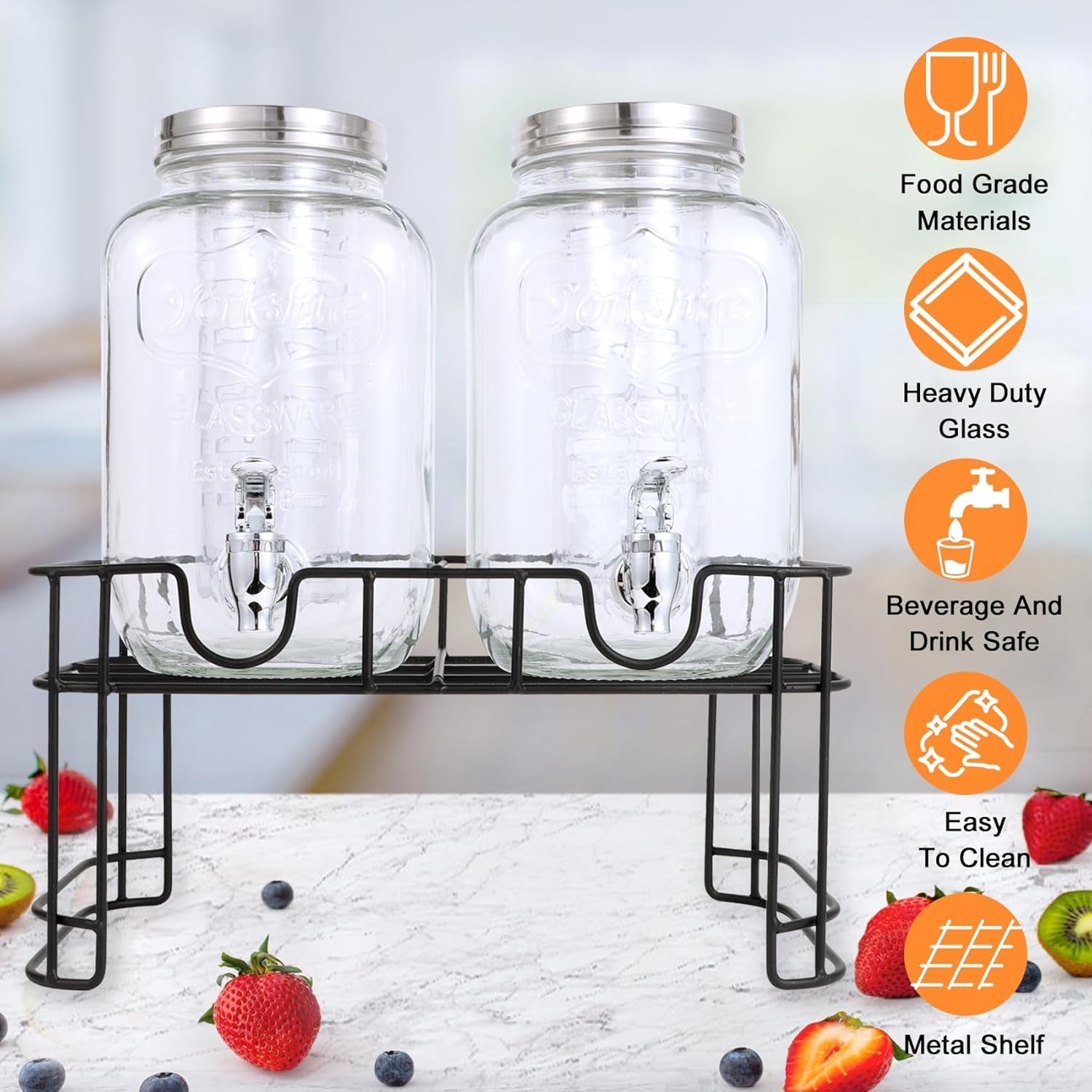1-gallon-glass-drink-dispensers-for-parties-set-of-2-leak-proof-spigot-4l-drink-dispenser-with-fruit-infuser-stand-juice-or-beverage-dispenser-for-bbq-picnic-weddings-lemonade-stand-supplies