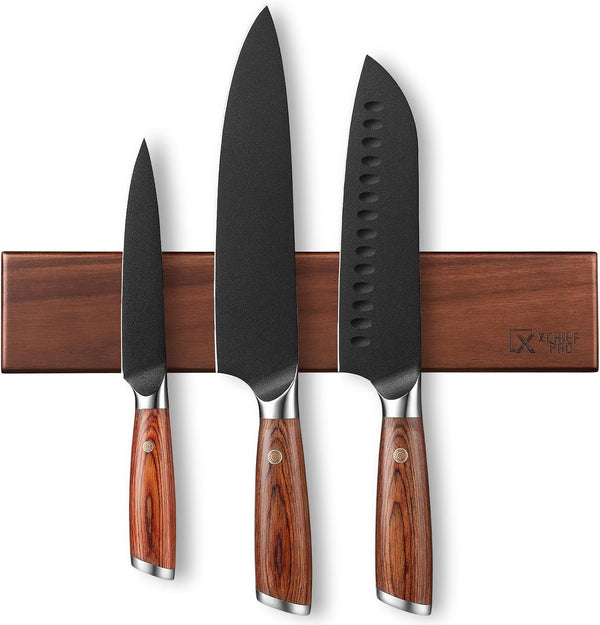 Kitchen Knife Set, 4 Pieces Japanese High Carbon Stainless Steel Chef Cooking Knife Set, Ultra Sharp Professional Chef Santoku Utility Knives (Black)1