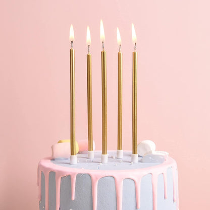 Gold Long Thin Metallic Birthday Candles, Cake Candles, Birthday Parties, Wedding Decorations, Party Candles, Cake Decorations2