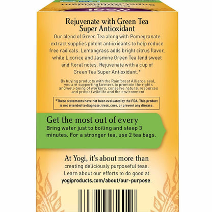 Yogi Green Tea Super Antioxidant, 16 Tea Bags (4 Pack) | Organic Green Tea with Licorice Root and Jasmine for Antioxidant Support, Bright Citrus and Floral Notes3