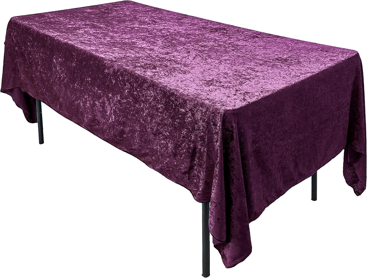 lush-panne-velvet-tablecloth-60-x-102-inch-rectangular-table-cover-great-for-buffet-table-parties-holiday-dinner-wedding-baby-shower-plum-60-x-102-inch