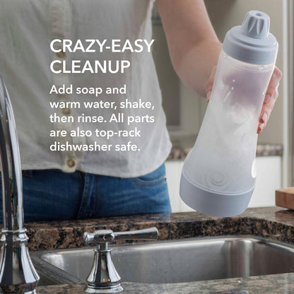 Pancake Bottle, Batter Dispenser and Mixer with Blenderball Wire Whisk, Durable, No-Mess, BPA Free, Dishwasher Safe, Mint6