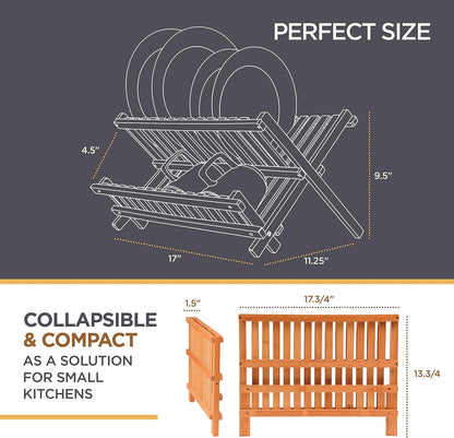 Collapsible Dish Drying Rack, Foldable Kitchen Counter Dish Drainer4