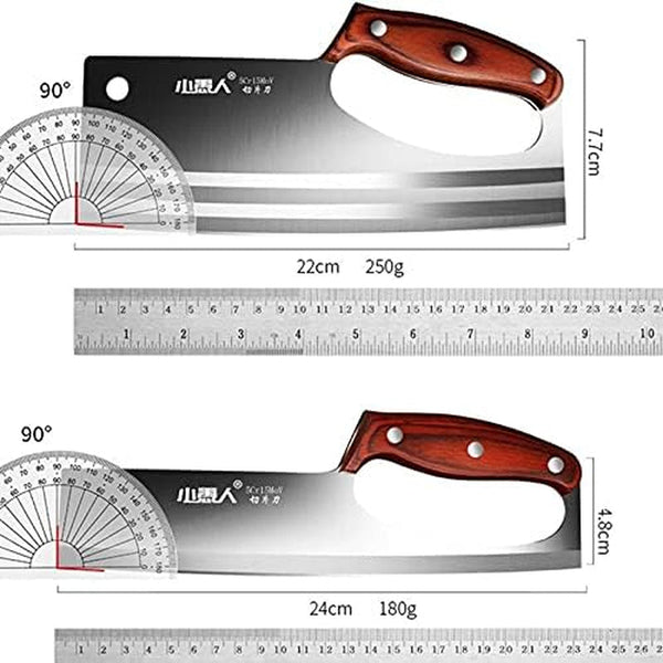 Meat Cleaver Knife, Chinese Style Kitchen Stainless Steel Cutting Meat Knife Special Super Sharp Ladies Slicing Vegetable Fruit Cooked Food Knives (Size : B 220X77 Mm)4