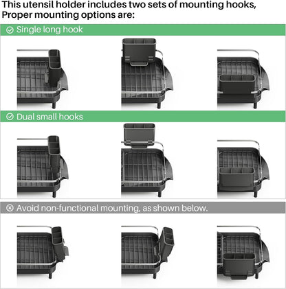 Expandable Dish Drying Rack for Kitchen Counter, 15.2-22.1 In, Black9