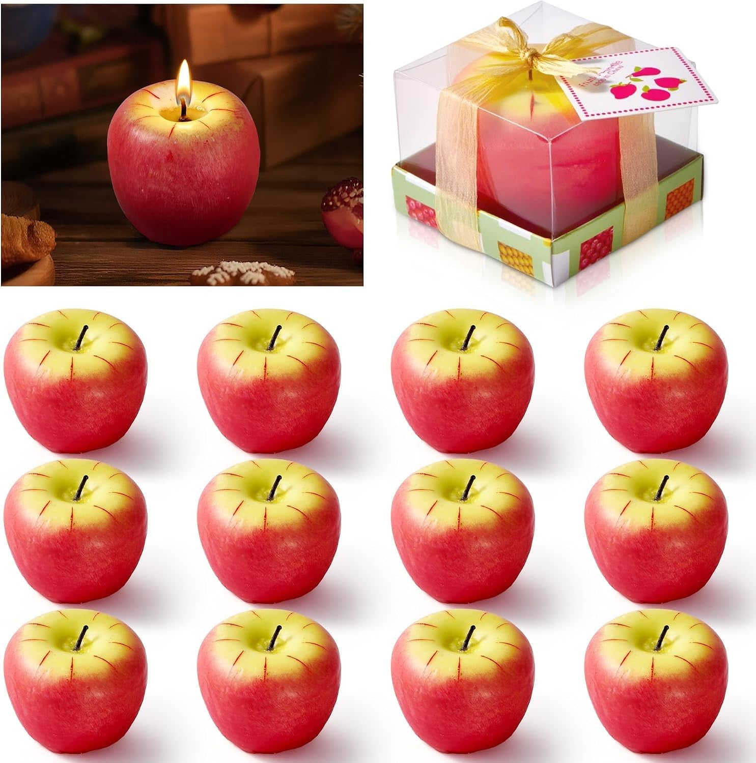 12pcs-rosh-hashanah-apple-shaped-candle-decoration-gifts-sets