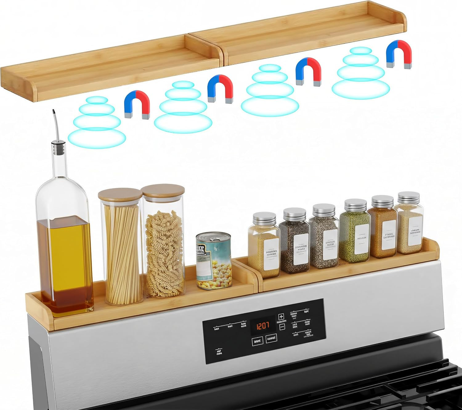 magnetic-stove-top-shelf-30-inch-over-the-stove-spice-rack-organizer-for-flat-top-stoves-strong-magnetic-bamboo-kitchen-shelf-space-saving-stove-top-storage-rack-tool-free-installation-natural
