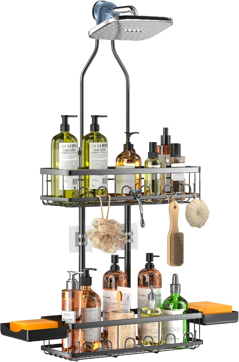 shower-caddy-hanging-over-shower-head-adjustable-black