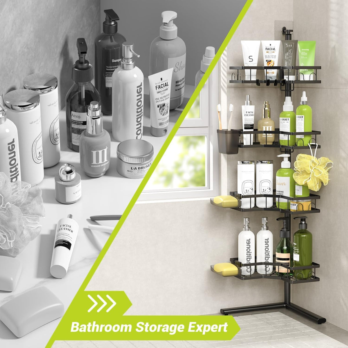 standing-corner-shower-caddy-4-tier-rustproof-adjustable-shower-shelves