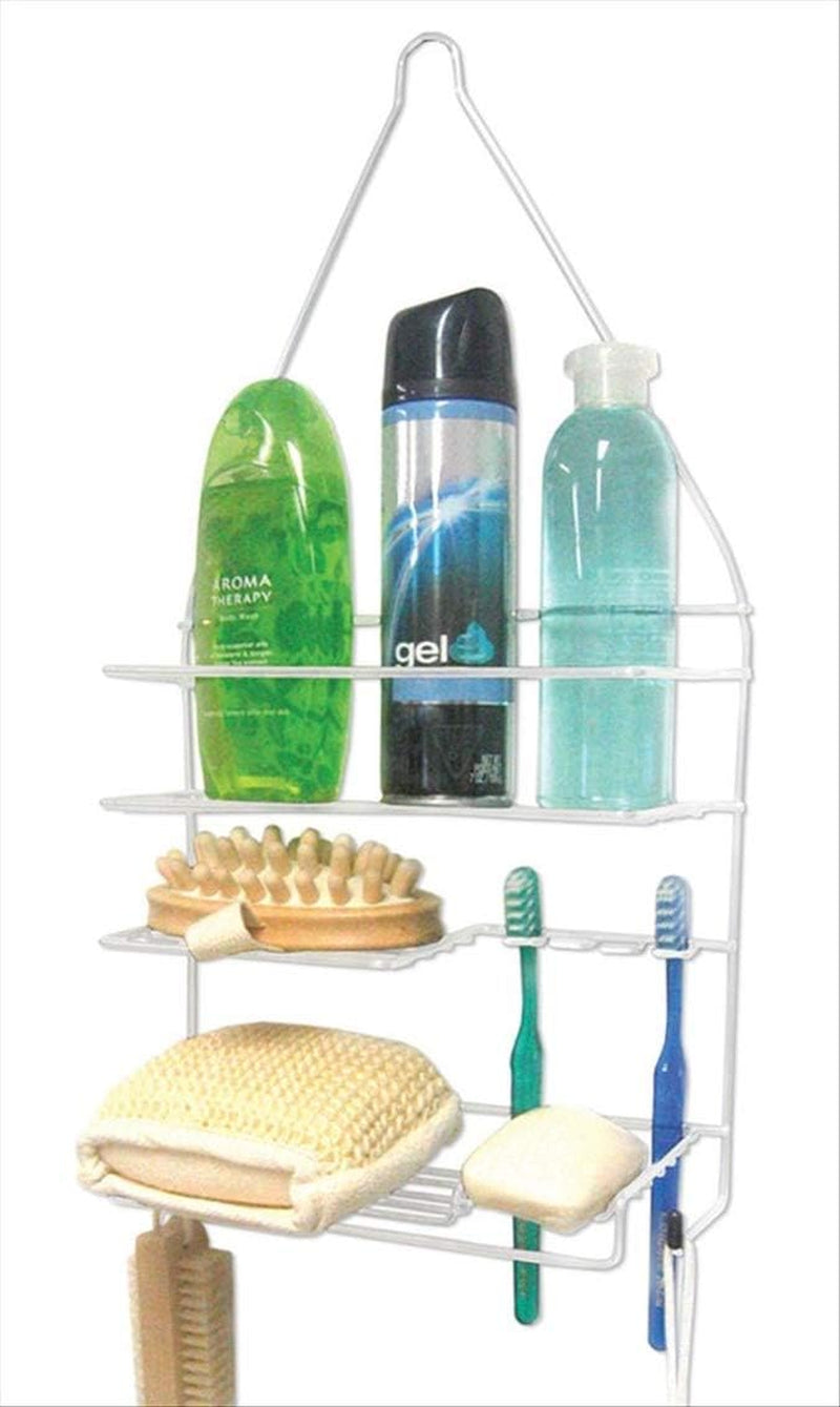 shower-3-tier-shower-caddy-3-tier-shelves-soap-dish-holder-razor-slots-wash-cloth-hook-loofah-hook-white-rust-resistant-bathroom-accessories