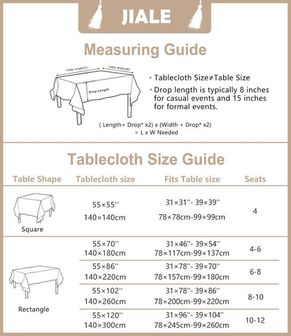 Tablecloths for Rectangle Tables, Cotton Linen Table Cloth Waterproof Tablecloth Wrinkle Free Farmhouse Dining Tables Cover, Soft Fabric Table Cloths with Tassels, Brown, 55" X 70", 4-6 Seats6