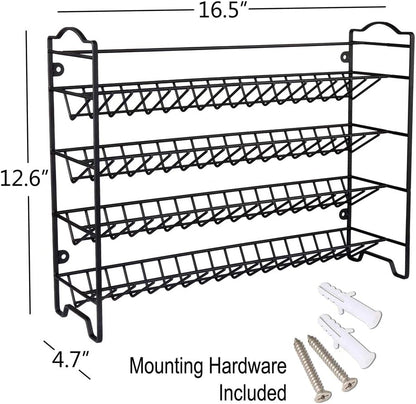 Spice Rack Organizer with 36 Spice Jars 4 Oz, 396 Spice Labels5
