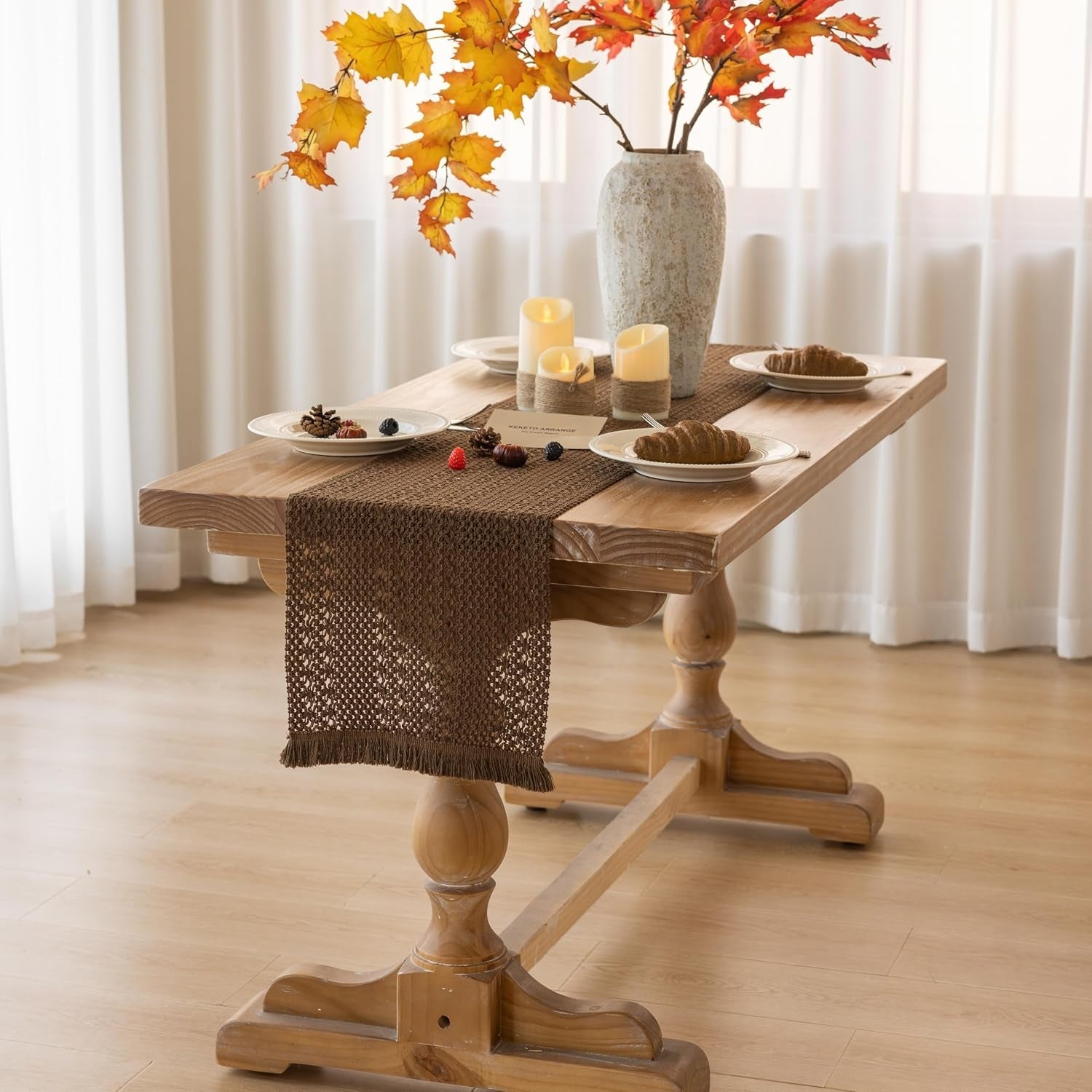 fall-thanksgiving-boho-macrame-brown-table-runner-13x48-inch