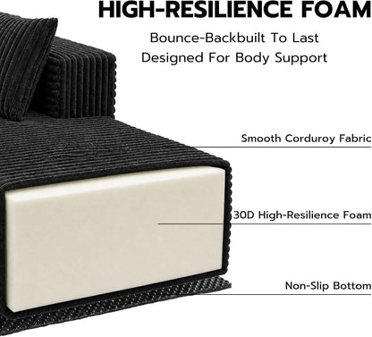 106" Boneless Couches for Living Room,Modular Sectional Sofa6