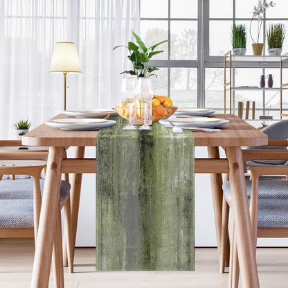 Table Runner, 13X72 Inch, Olive Green and Grey5
