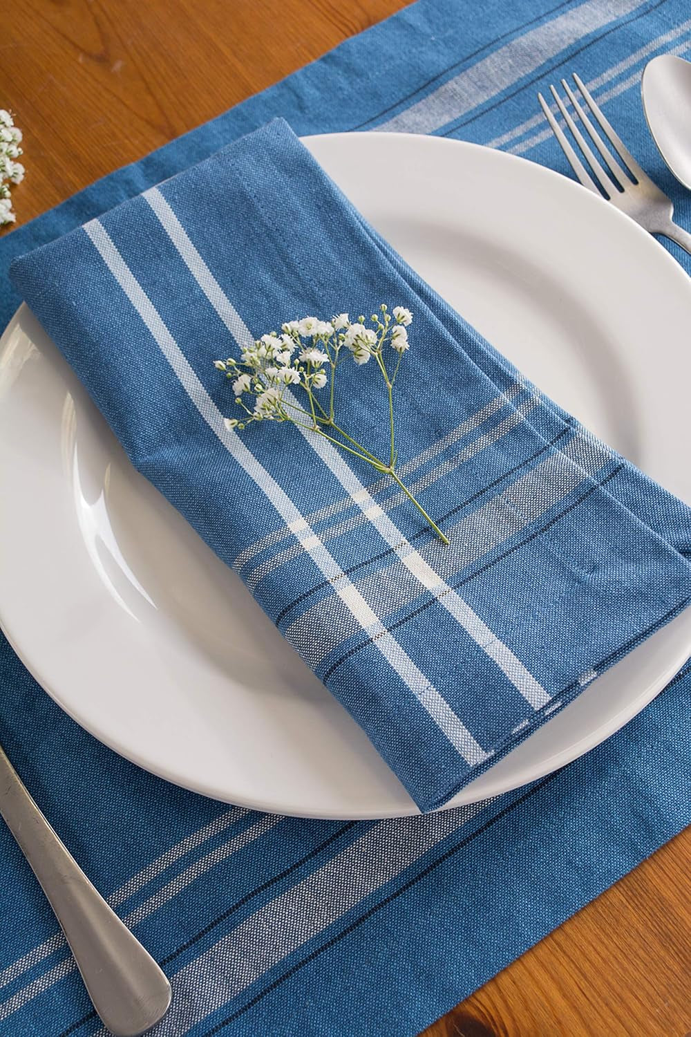 french-stripe-tabletop-collection-farmhouse-style-dining-table-linen-napkin-set-20x20-blue-chambray-6-piece