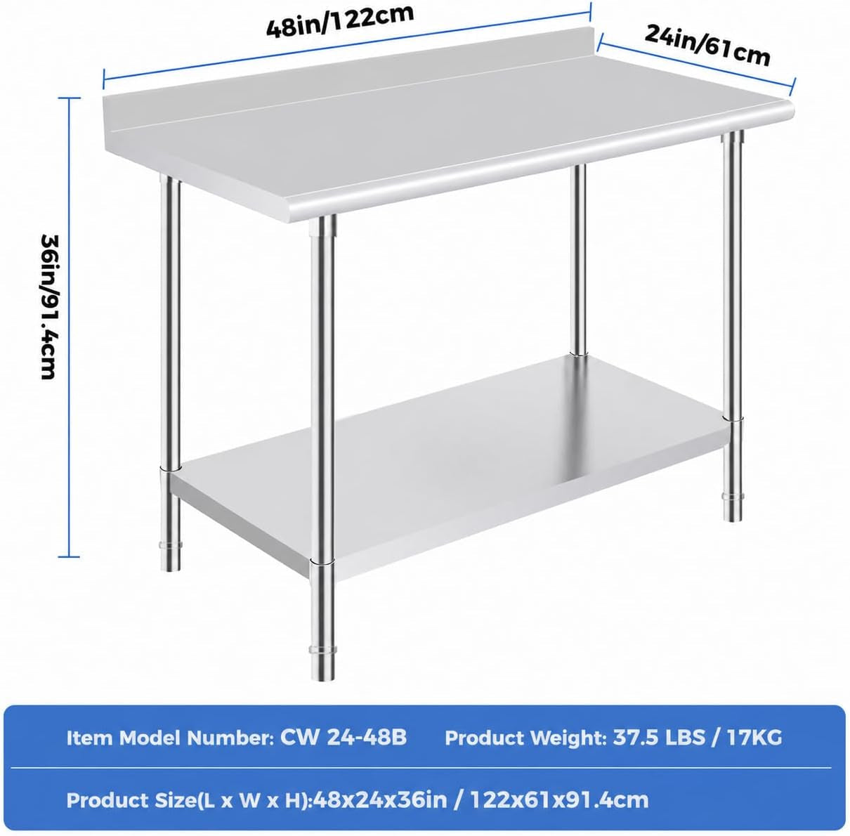 stainless-steel-prep-table-24-x-48-inches-with-backsplash-nsf-certified-work-table-with-backsplash-and-adjustable-undershelf-for-kitchen-garage-restaurant-and-hotel