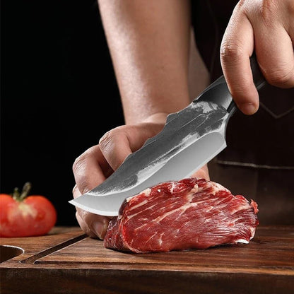 Meat Cleaver,Cleaver Knife Handmade Forged Meat Cleaver Cutter Stainless Steel Boning Knife Camping Hunting Knives Butcher Knife Outdoor Cooking Cutlery6