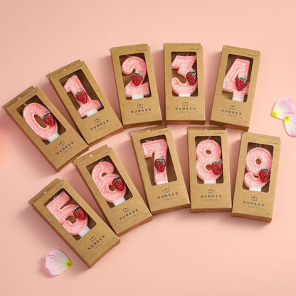 Number 1 Strawberry Birthday Candles, Strawberry Themed Number Candles, Cake Number Candles, Party Celebration4