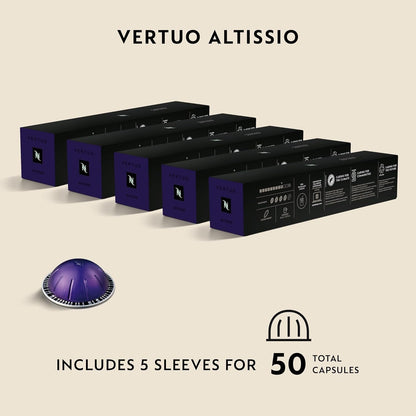 Nespresso Vertuo, Altissio, Medium Roast, 50-Count Espresso Coffee Pods | Capsules Pack of 14