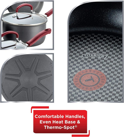Ultimate Hard Anodized Nonstick Cookware Set 12 Piece, Oven Broiler Safe 600F, Kitchen Cooking Set W/Fry Pans, Saucepans, Dutch Oven, Kitchen Utensils, Pots and Pans, Dishwasher Safe, Black5