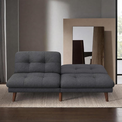 67'' Futon Sofa Bed, Modern Linen Couch with Adjustable Backrest2