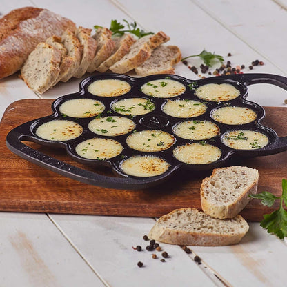 Cast Iron Poffertjes Dutch Pancake Pan with Loop Handles, Preseasoned with Flaxseed Oil, Made in Colombia7