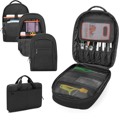 Three-Layer Chef Backpack with Knife Bag, 12 + 23 Slots, Bag Only1