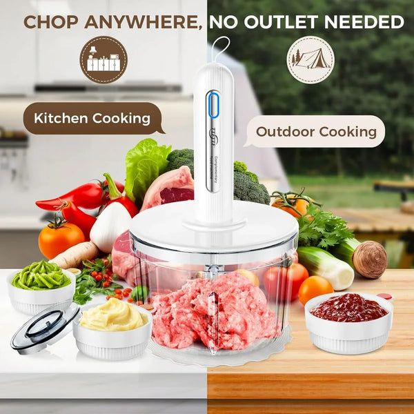 Glass Food Processor with 4 Blades & 4 Bowls (8 Cup + 3X0.5 Cup), Small Food Processor& Meat Grinder - Compact Design for Meal Prep, Baby Food, Sauces - Dishwasher Safe3