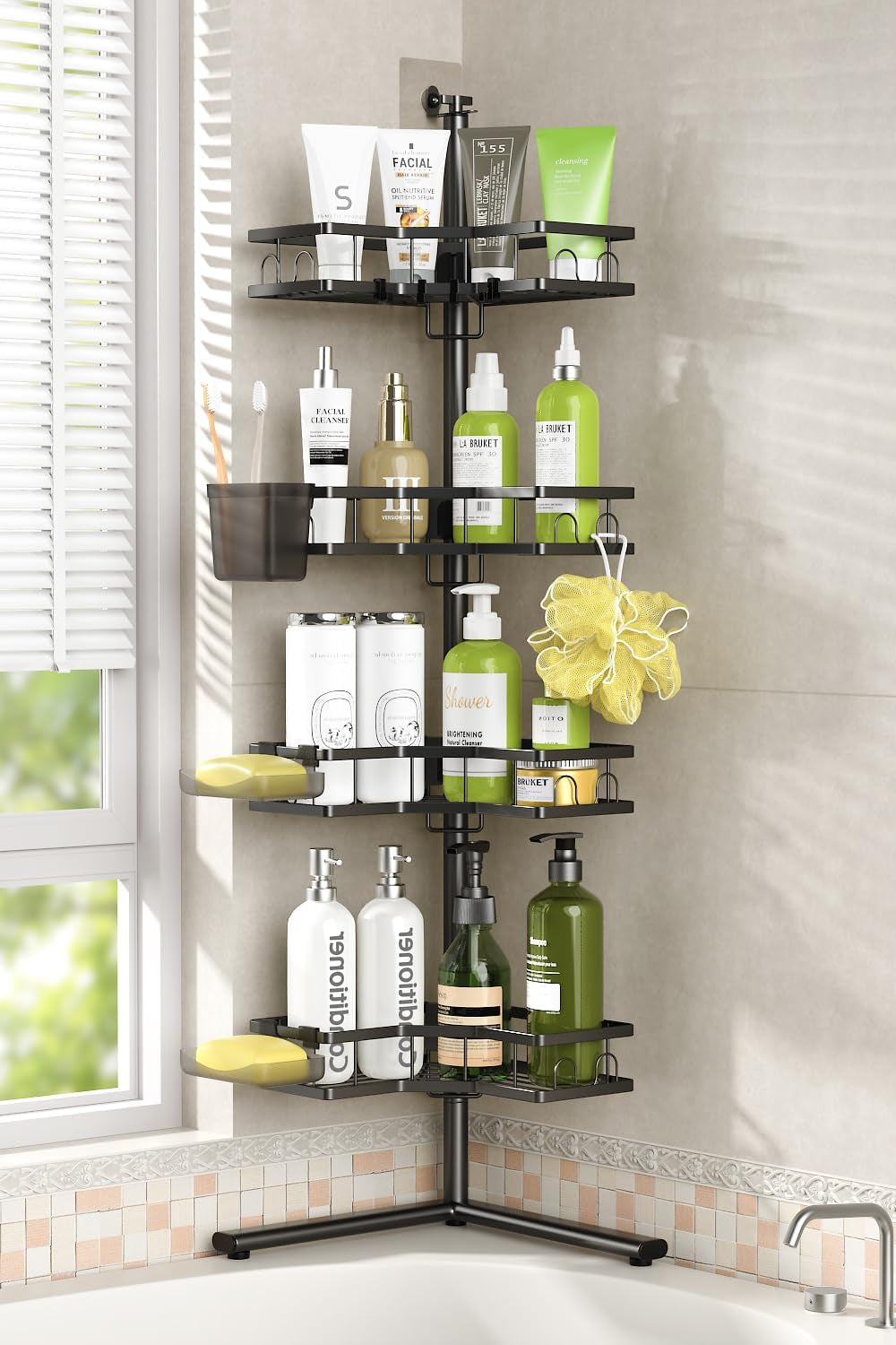 standing-corner-shower-caddy-4-tier-rustproof-adjustable-shower-shelves