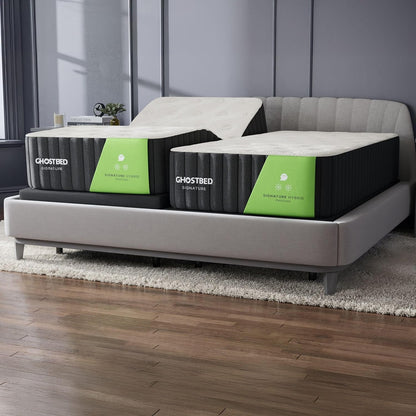 Adjustable Base + Signature Hybrid 12” Split King Mattress Bundle – Cooling Memory Foam & Innerspring Hybrid Bundle – Electric Adjustable Bed Frame Power Base with Zero Gravity, Massage1