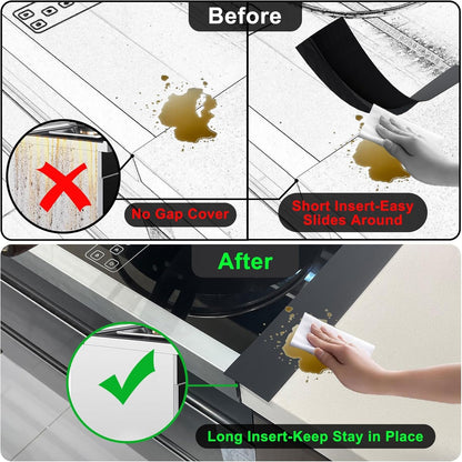 Silicone Stove Counter Gap Cover - 25 Inch Gap Filler 2 Pack Black | Long Gap Filler Seals Spills between Kitchen Appliances Stovetop Oven Countertop; Stove Gap Cover, Gas Stove Side Gap Covers4