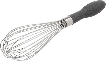 Stainless Steel Wire Whisk Set for Cooking, Different Sizes, Easy to Hold Ergonomic Handle, 3 Piece, Black/Silver2