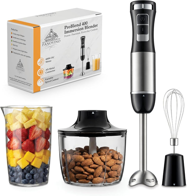 Handheld Immersion Blender, Stick & Hand Blender, 7-Speed, Black | Reinforced Metal Gear, Won'T Strip like Plastic; Whisk, Chopper & Beaker for Soups, Sauces, Smoothies & Baby Food1