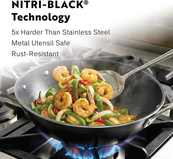 13 Inch Tri Ply Carbon Steel Wok Pan - Naturally Nonstick, Nitrided Carbon Steel - Lightweight, Non Toxic Cookware, No Coatings - Induction Wok, Oven, Outdoor Grill Cooking3