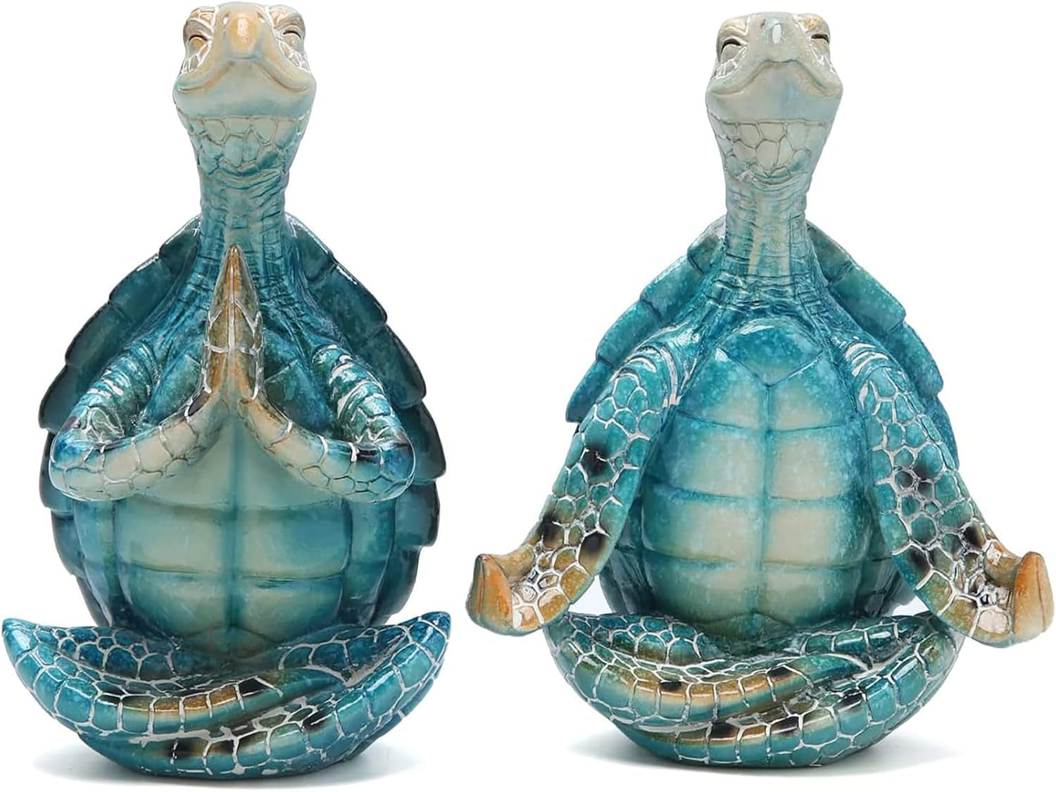 meditating-sea-turtle-statues-yoga-zen-2pcs-resin-beach-home-decor
