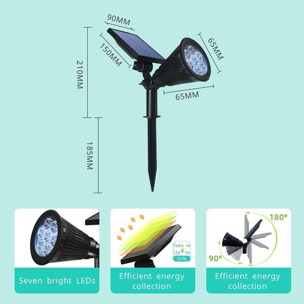Solar Spot Lights Outdoor Color Changing, 8 Lighting Modes 2-In-1 Solar Lights Outdoor Waterproof, Auto On/Off Multicolor Solar Powered Landscape Spotlights for Garden Patio Yard Pool, 4 Pack2