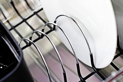 Deluxe Chrome-Plated Steel Small Dish Drainers (Black)5