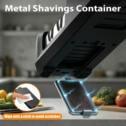 Electric Knife Sharpener for Kitchen, 3-Stage System with 15° Guide8