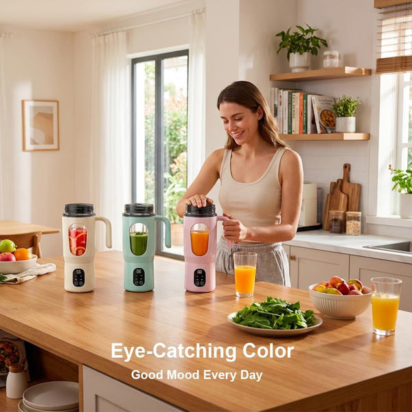 Portable Blender 20Oz Personal Electric Juicer Cup with 12 Blades Auto Cleaning，Rechargeable Travel Blender for Smoothies, Shakes, Salsa, Ice Crushing & Frozen Drinks,With Lid for Direct Drinking9