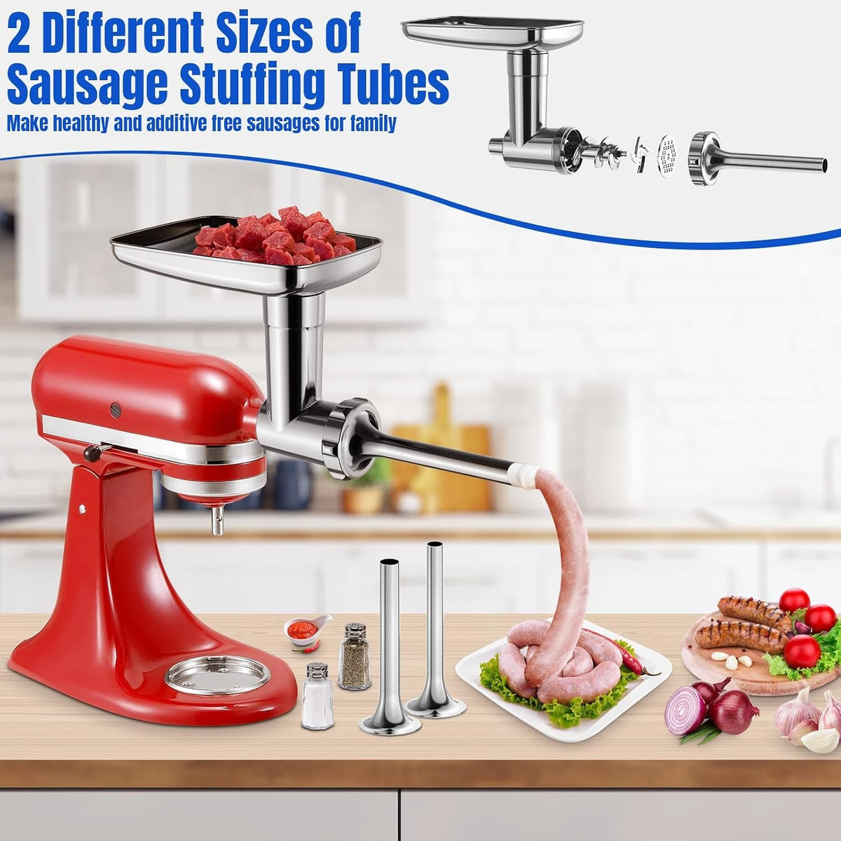 metal-food-grinder-attachments-for-kitchenaid-stand-mixers-meat-grinder-sausage-stuffer-15pcs-meat-grinder-accessories-set-silver