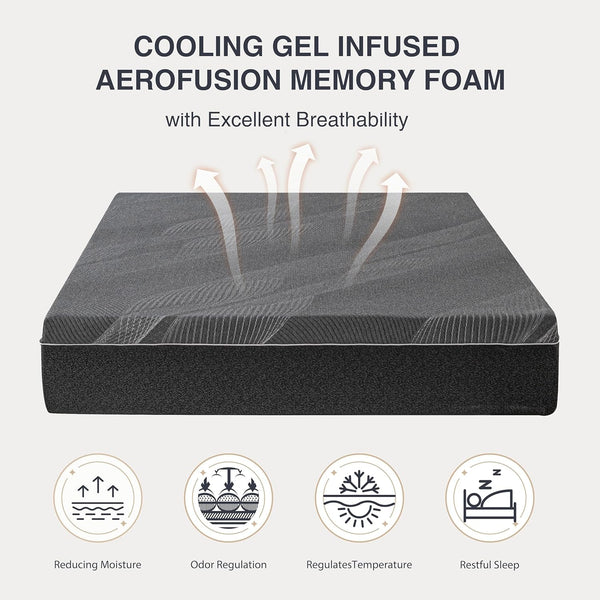 Queen Size Mattress 10 Inch Gel Memory Foam Medium | Cooling & Back Pain Relief, Fiberglass Free, Certipur-Us Certified, Foam Made in USA6