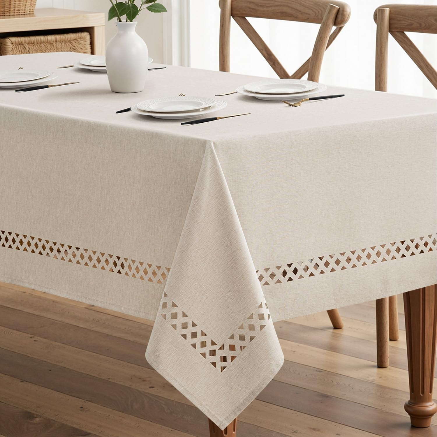 beige-rectangle-tablecloth-with-decorative-cutouts-52x70-inch-waterproof-stain-resistant-shrink-proof-table-cloth-farmhouse-style-for-dining-wedding-kitchen-party-outdoor