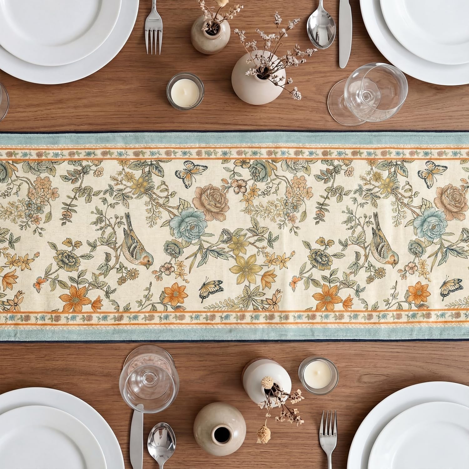 beige-floral-bird-rustic-vintage-table-runner-13x72-inch